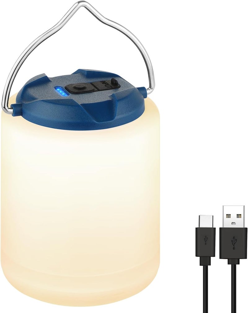 BOBKID LED Camping Lantern, Rechargeable Camping Light, 4 Modes Outdoor Flashlights Lanterns with 1000LM, Water Resistant Portable Emergency Camp Light for Hurricane Hiking Survival Kits - Blue - Image 1